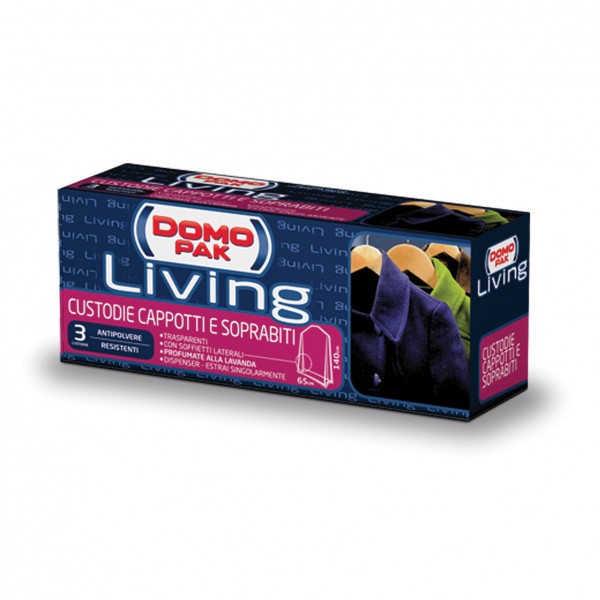 Custodia per cappotti e soprabiti domopak living 918000 profumo lavanda tre pezzi