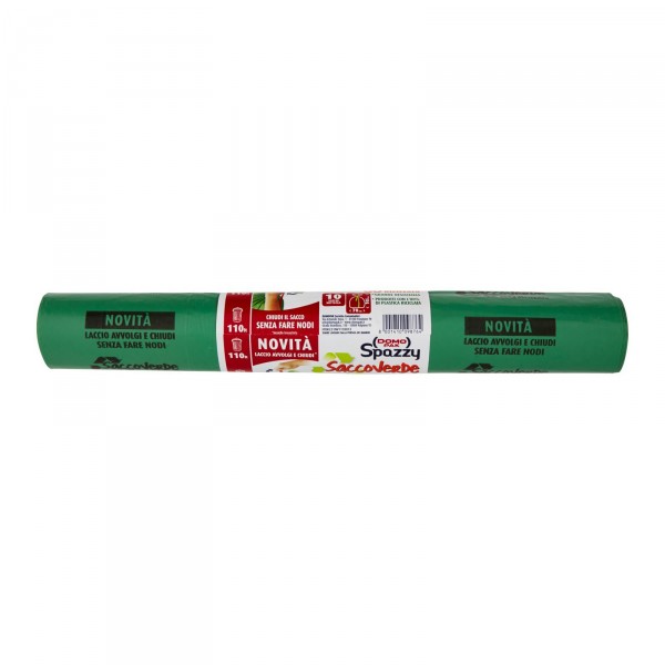 Sacco spazzatura immondizia verde 110 lt con laccio - 70x105 cm - 10 pz 