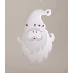 Faccia babbo natale bianco con gemme rosse 42 cm...