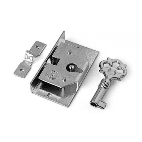 Serr. per cofanetti dorso ottonato l. 40 mm+chiave