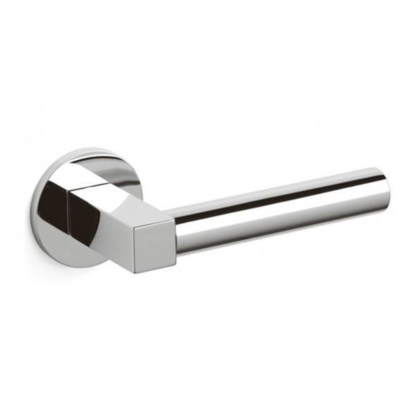 Maniglia olivari pitagora m239 con rosetta e bocchetta tonde basse diametro 51 mm cromato per porte da interni
