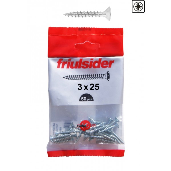 Vite truciolare tps pz1 3x25 zin. bianco (50 pz)