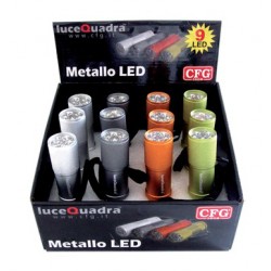 Torcia led alluminio 3 x aaa 4 colori (display 12)