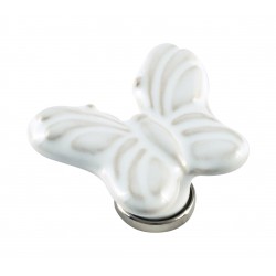 Pomolo butterfly 45x50 p. bianco / nickel lucido