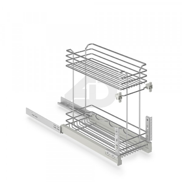 Cestello estraibile portabottiglie con due ripiani cromati 60 x 50 cm Inoxa 1102Y6050