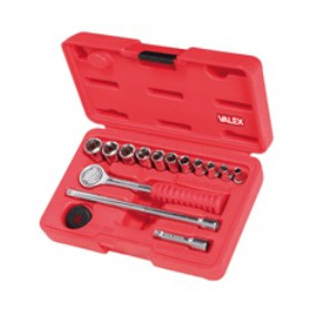 Set chiavi a bussola serie 15 pezzi +cric+portins.