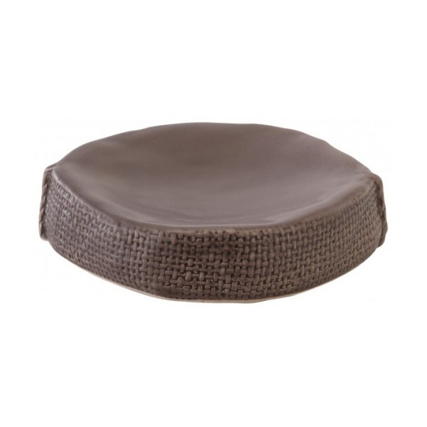 Porta sapone linea sacco in ceramica grigio