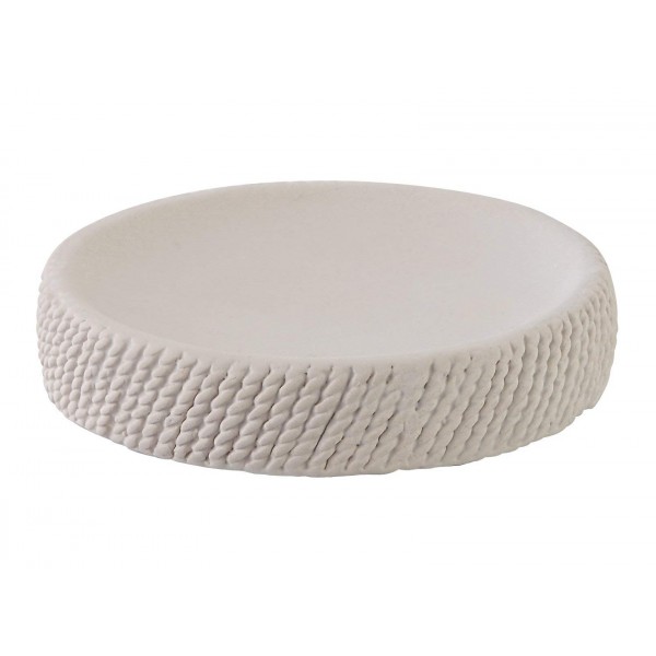 Porta sapone linea lana in ceramica bianco