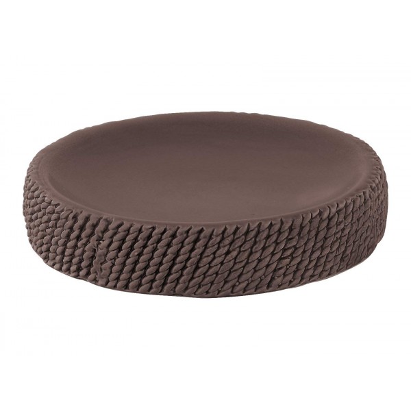 Porta sapone linea lana in ceramica grigio