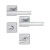 Maniglia Hoppe Dublin con rosetta e bocchetta quadre 44 mm cromato lucido 