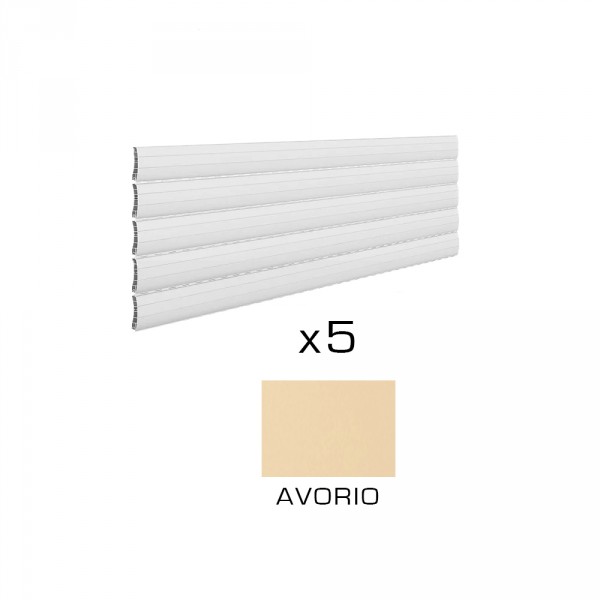 5 fasce di ricambio per tapparella 183 x 27,5 cm torino avorio rollplast