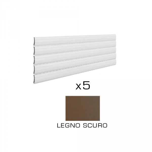 5 fasce di ricambio per tapparella 83 x 27,5 cm torino legno scuro rollplast