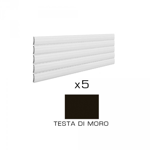 5 fasce di ricambio per tapparella 183 x 27,5 cm torino testa di moro rollplast