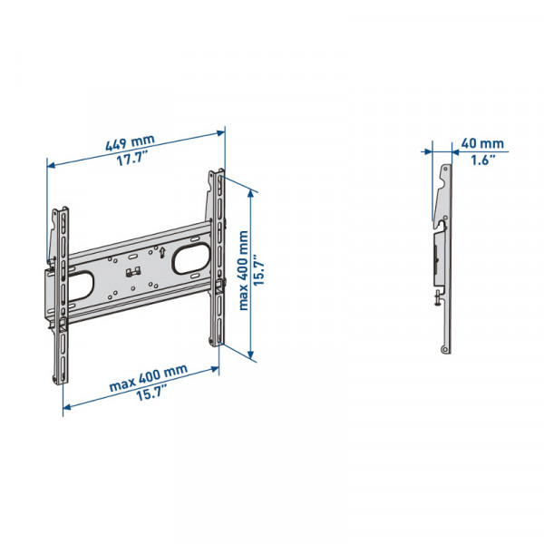 Supporto fisso staffa per tv fino a 80 pollici Meliconi SlimStyle 400 F nero