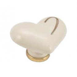 Pomolo cuore gold 39x49 p. avorio / oro lucido