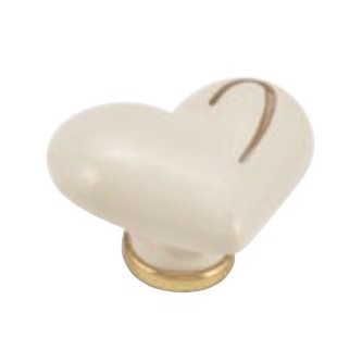 Pomolo cuore gold 39x49 p. avorio / oro lucido