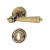 Maniglia Hoppe Singapore con rosetta e bocchetta tonda diametro 52 mm ottone bronzato antiqua per porte da interni