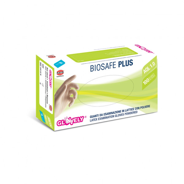 Guanti rays biosafe con polvere taglia xl in lattice (100 pz