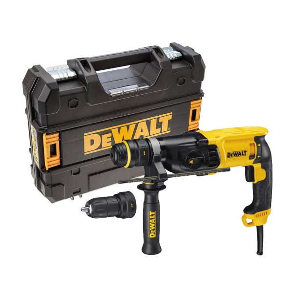 Tassellatore sds-plus 800w attacco rapido con accessori e valigetta dewalt