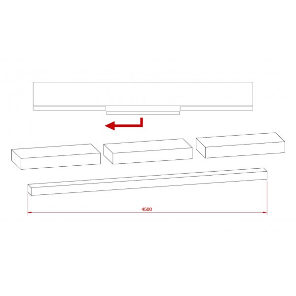 Kit complanare 3 ante 120 / 150 kg 25/70 (4 colli)