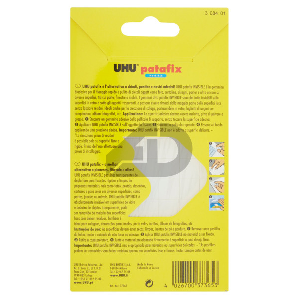 Gommini adesivi UHU Patafix 56 pezzi trasparente