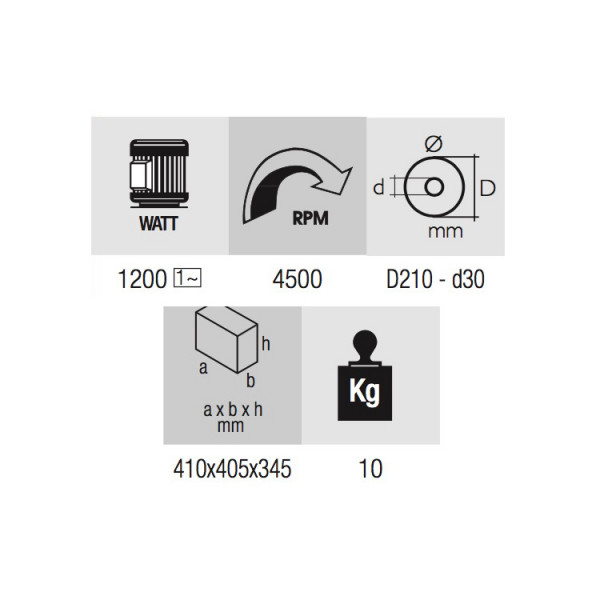Troncatrice elettrica Femi TR076 1200 W diametro 210 mm con accessori