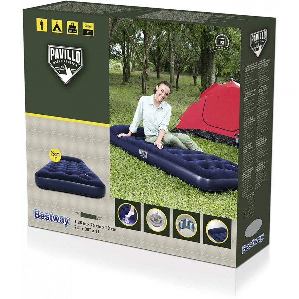 Materasso gonfiabile singolo Bestway 67223 Pavillo 185x76x28 cm pompa integrata