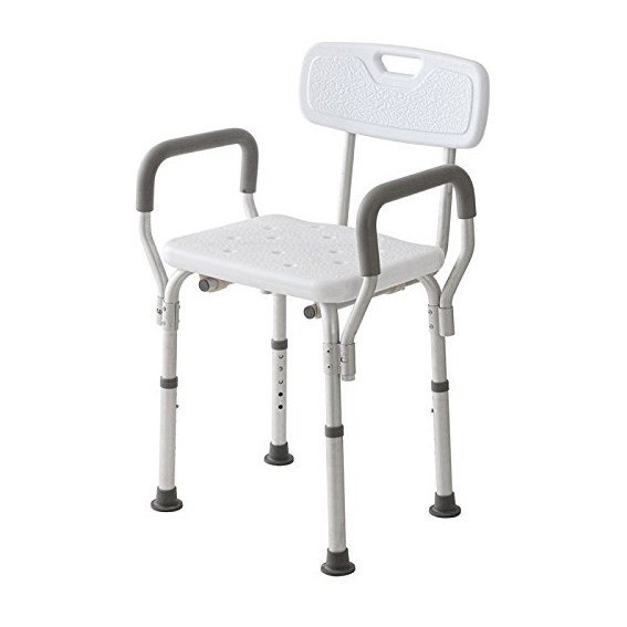Sedia doccia silver / bianco con braccioli