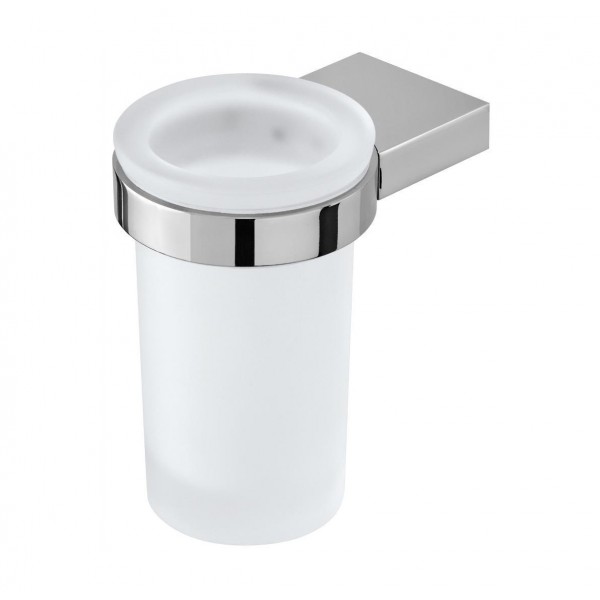 Porta spazzolino feridras serie futura in acciaio / vetro bagno 873003 cromo