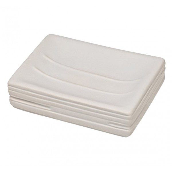 Porta sapone linea brik in ceramica bianco