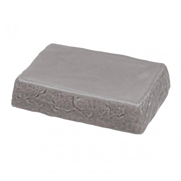 Porta sapone da appoggio linea Petra in ceramica grigio