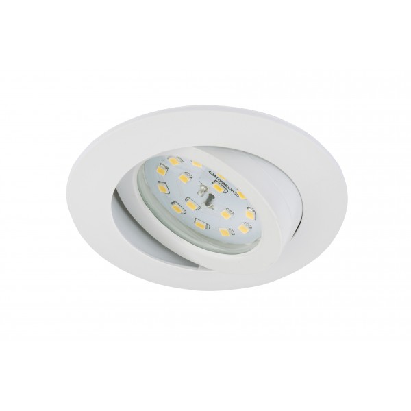 Attach-faretto inc.orient. d 8,2cm 1x5w led bianco