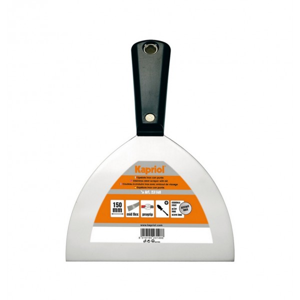Spatola stuccatore con manico in pvc 150 mm