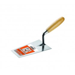 Cazzuola punta quadra manico in legno 18 cm