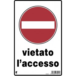 Cartello vietato l accesso pvc 200x300 mm