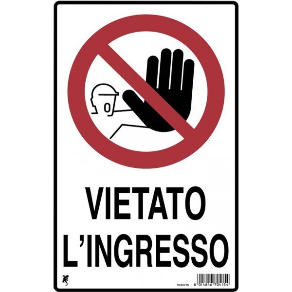 Cartello vietato l ingresso pvc 200x300 mm