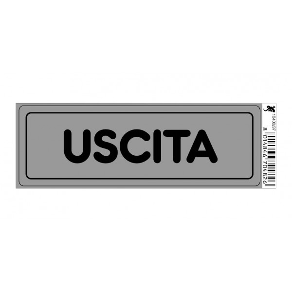Cartello adesivo uscita 170x45 mm