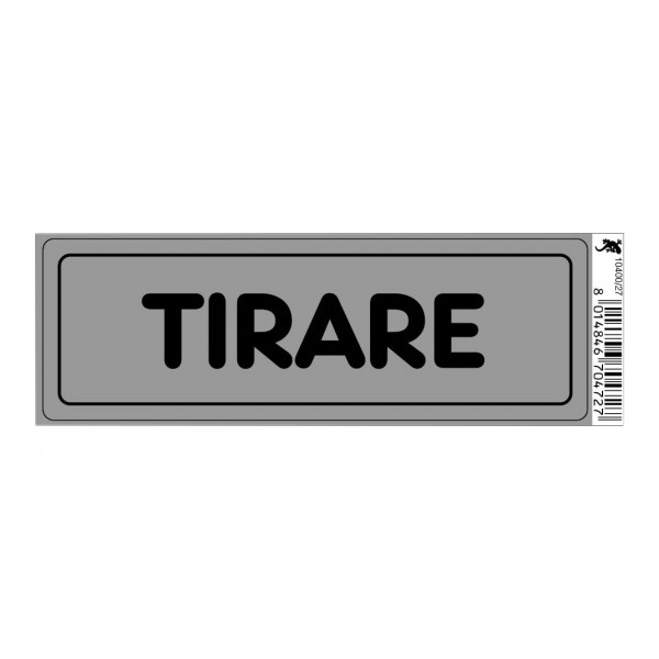 Cartello adesivo tirare 170x45 mm