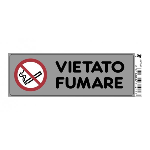 Cartello adesivo vietato fumare 170x45 mm