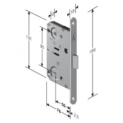 Serratura b-bitter patent int. 90 e.50 cromo opaco