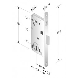 Serratura b-forty patent int. 90 e.50 ott. lucido