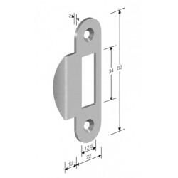 Incontro con aletta g507 22x82 mm cromo opaco