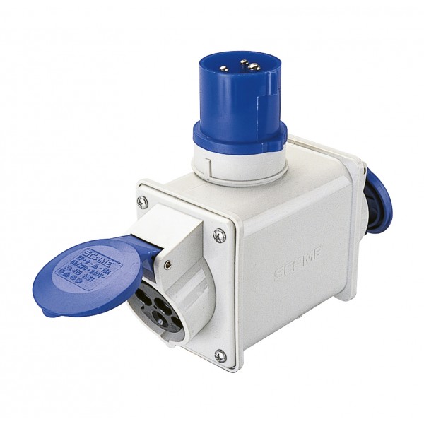Adattatore industriale doppio iec309 2p+t 16a 220v