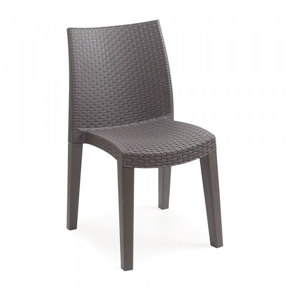 Sedia da giardino Lady impilabile effetto rattan antracite