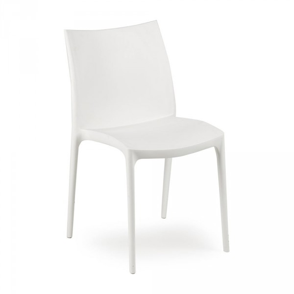 Sedia zip impilabile bianca 46 x 54 x 82 cm