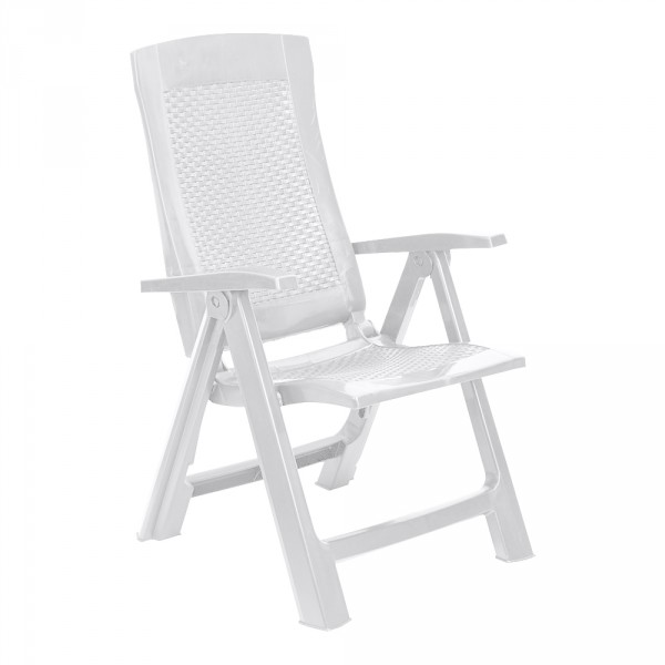Sedia pieghevole gold effetto rattan bianco 59 x 67 x 106 cm