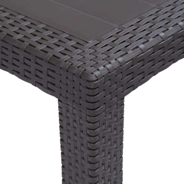 Tavolo da giardino rettangolare Prince effetto rattan 150x90x72 cm antracite