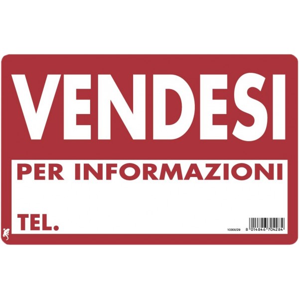 Cartello plastica cm 30x20 vendesi per informazion