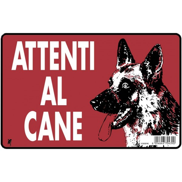 Cartello plastica cm 30x20 attenti al cane