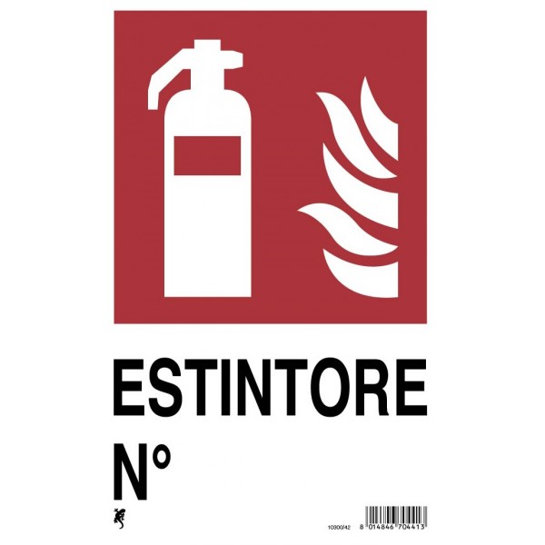 Cartello plastica cm 30x20 estintore n